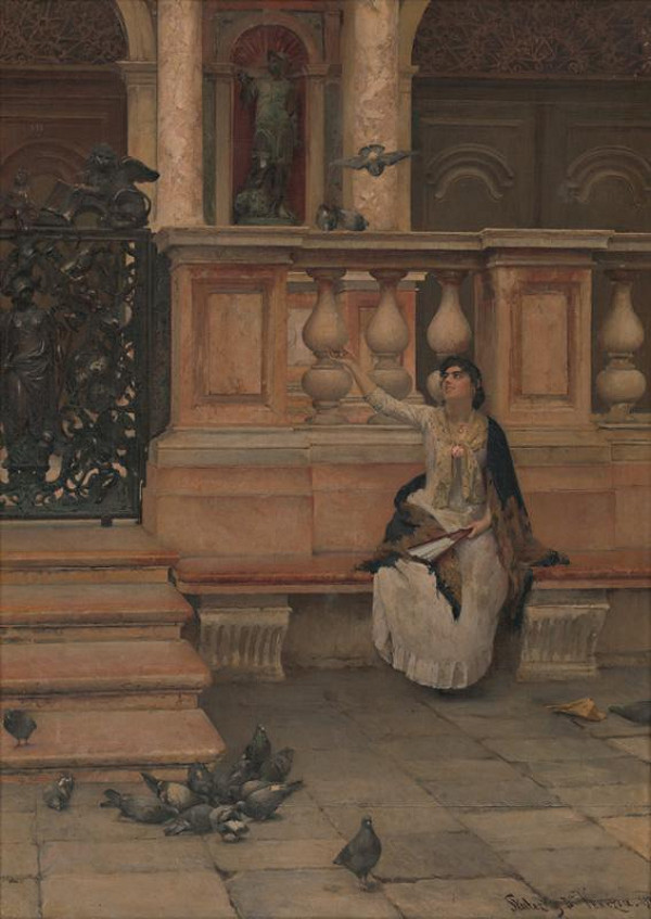 Dominik Skutecký – Dáma s holubami 