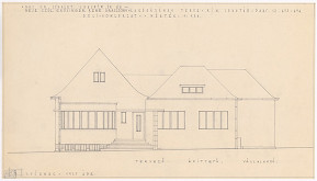Oskár Winkler – Rodinný dom Dr. Schaleta v Rimavskej Sobote. Pohľad z dvora. M 1:100. 