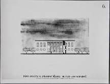 Ladislav Beisetzer, Ján Kočí, Fakulta architektúry a pozemného staviteľstva SVŠT v Bratislave, Neznámy autor – Návrh domu osvety a závodných klubov, III.typ - 400 sedadiel. Čelný pohľad (M1:100) 