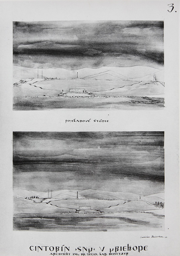 Ladislav Beisetzer, Neznámy autor – Cintorín SNP v Priekope. Začlenenie do krajiny. 