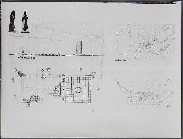 Ladislav Beisetzer, Ladislav Snopek, Imrich Vysočan, Neznámy autor – Pomník SNP "Vápenka" v Nemeckej. Situácia (M1:5000), pôdorys, bočný pohľad (M1:100), fotografia modelu. 