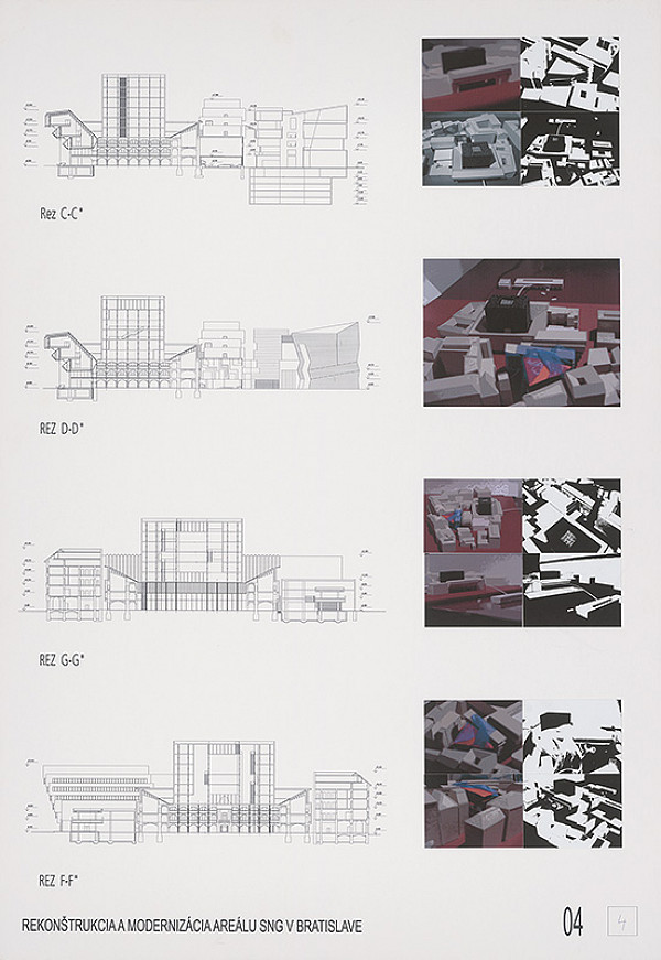 Juraj Koban, Štefan Pacák – Súťaž na rekonštrukciu a modernizáciu areálu Slovenskej národnej galérie v Bratislave. Návrh č. 4. Panel č. 4.  