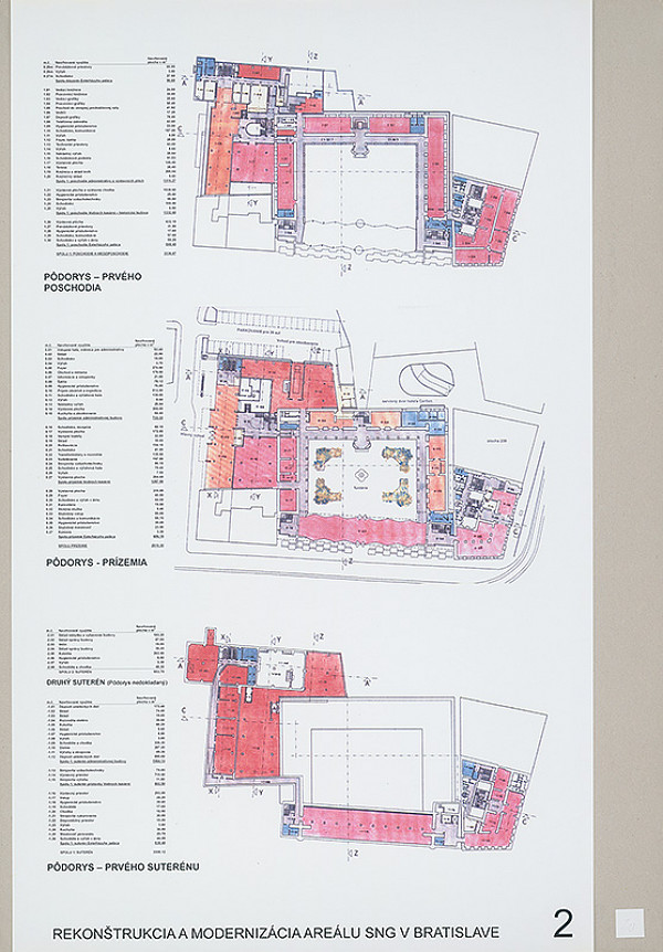 Neznámy autor – Súťaž na rekonštrukciu a modernizáciu areálu Slovenskej národnej galérie v Bratislave. Návrh č. 20. Panel č. 2.  