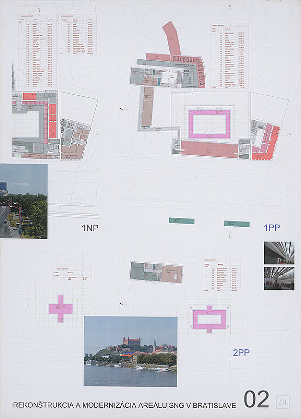 Neznámy autor – Súťaž na rekonštrukciu a modernizáciu areálu Slovenskej národnej galérie v Bratislave. Návrh č. 24. Panel č. 2.  
