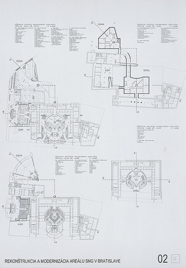 Milan Novák, Martin Novák – Súťaž na rekonštrukciu a modernizáciu areálu Slovenskej národnej galérie v Bratislave. Návrh č. 26. Panel č. 2.  