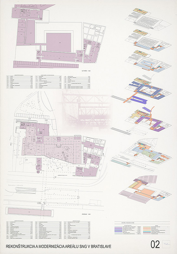 Pavel Suchánek, Jozef Šoltés – Súťaž na rekonštrukciu a modernizáciu areálu Slovenskej národnej galérie v Bratislave. Návrh č. 32. Panel č. 2.  