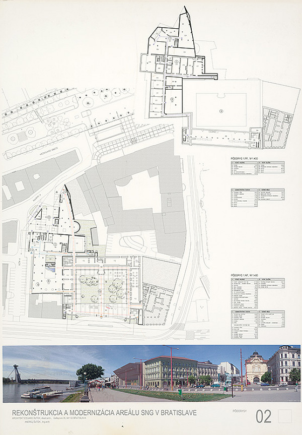 Eduard Šutek, Andrej Šutek – Súťaž na rekonštrukciu a modernizáciu areálu Slovenskej národnej galérie v Bratislave. Návrh č. 2. Panel č. 2.  
