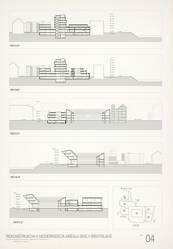 Eduard Šutek, Andrej Šutek – Súťaž na rekonštrukciu a modernizáciu areálu Slovenskej národnej galérie v Bratislave. Návrh č. 2. Panel č. 4.  