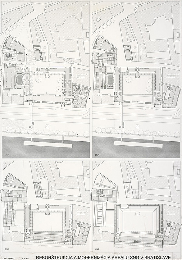 Pavol Paňák, Martin Kusý, Martin Kusý ml., Mária Kusá, Martin Hruška, Richard Kereškényi – Súťaž na rekonštrukciu a modernizáciu areálu Slovenskej národnej galérie v Bratislave. Návrh č. 21. Panel č. 2.  