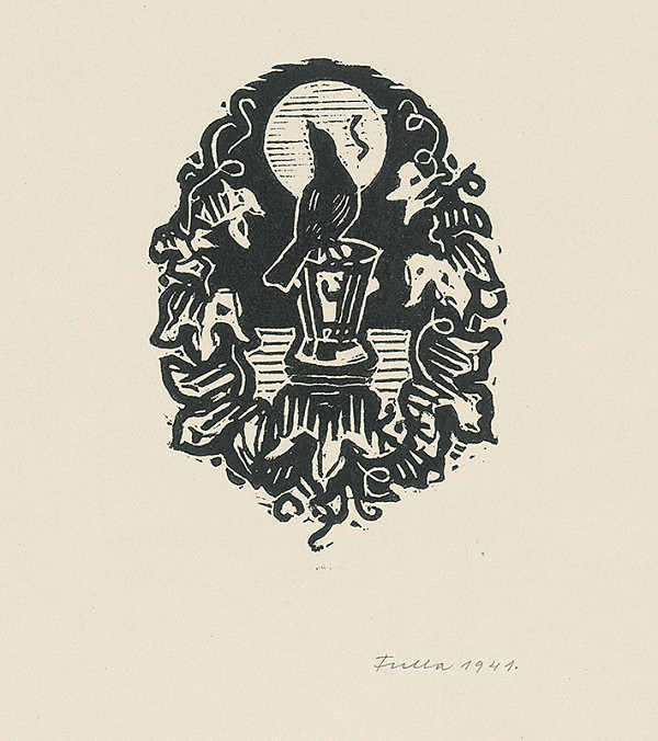 Ľudovít Fulla – Spievajúci vták na pohári 