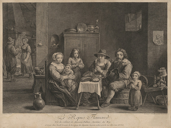 Jean Daullé, David Teniers – Flámska rodina 