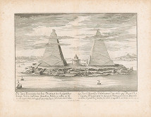 Johann Bernhard Fischer von Erlach, Johann Ulrich Krauss – Pohľad na dve pyramídy pri hrobke egyptského kráľa Moerisa  