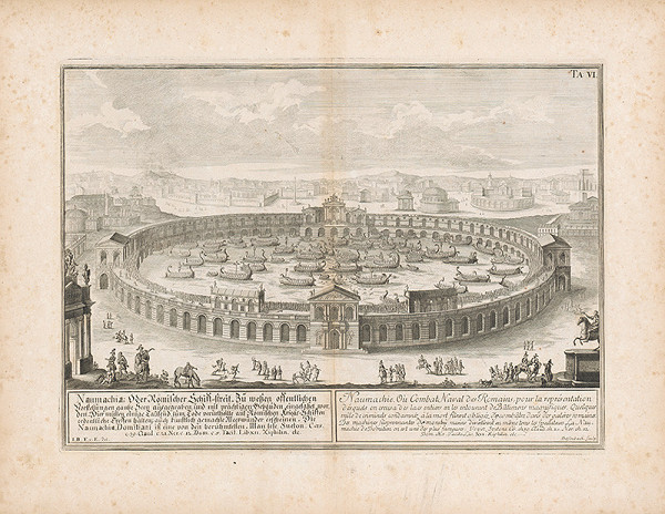 Johann Bernhard Fischer von Erlach, Johann Adam Delsenbach – Zobrazenie Naumachie - rímskeho boja lodí
