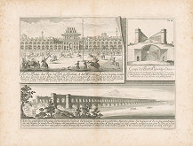 Johann Bernhard Fischer von Erlach, Johann Adam Delsenbach – Pohľad na palác a dva mosty  
