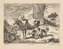 Johann Georg Hertel, Nicolaes Claes Berchem st. – Žena dojaca kravu 