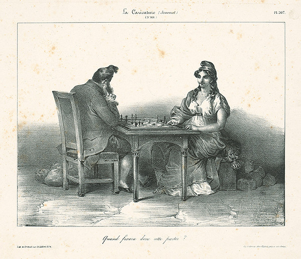 Auguste Desperet, Francúzsky karikaturista z 30. rokov 19. storočia – Kedy sa už skončí tá partia? 