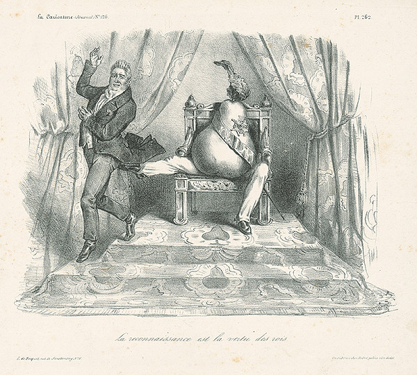 Francúzsky karikaturista z 30. rokov 19. storočia – Vďačnosť je kráľovská cnosť 