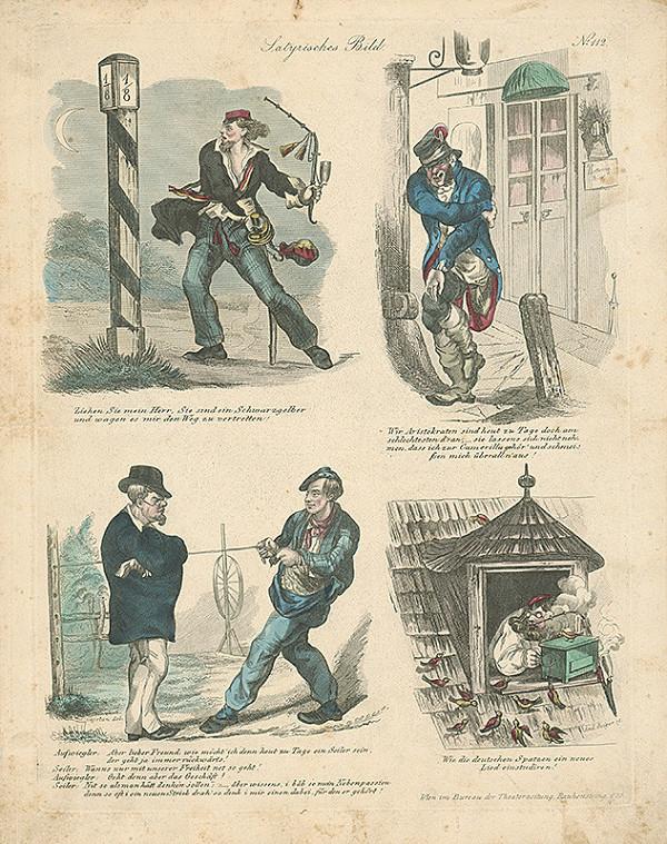 Andreas Geiger, Josef Cajetan – Štyri dobové figúry. Satirický obrázok No 112 