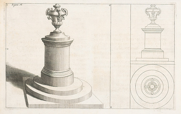 Andrea Pozzo, Giacomo Böemo Komarek – Fig.18. - Okrúhly piedestál umiestnený na schodíkoch 