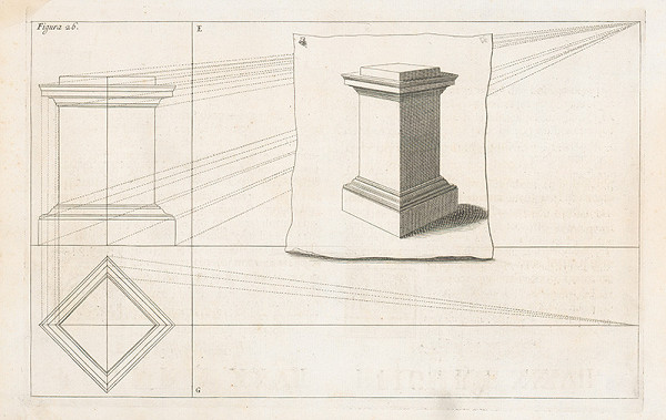 Andrea Pozzo, Giacomo Böemo Komarek – Fig.26. - Piedestál z bočného pohľadu 