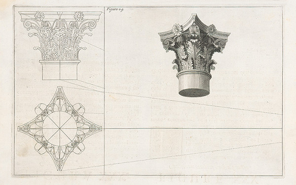 Andrea Pozzo, Giacomo Böemo Komarek – Fig.29. - Korintská hlavica stĺpu z bočného pohľadu 