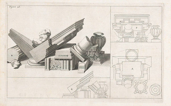 Andrea Pozzo, Giacomo Böemo Komarek – Fig.36. - Fragmenty architektúry 