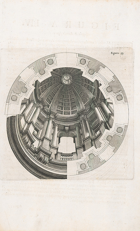 Andrea Pozzo, Giacomo Böemo Komarek – Fig.53. - Kupola budovy Collége Romain,tieňovaná 
