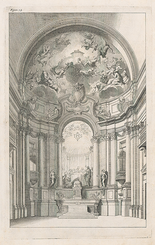 Andrea Pozzo, Giacomo Böemo Komarek – Fig.73. - Iný hlavný oltár v kostole Chiesa die Gesu v Ríme 