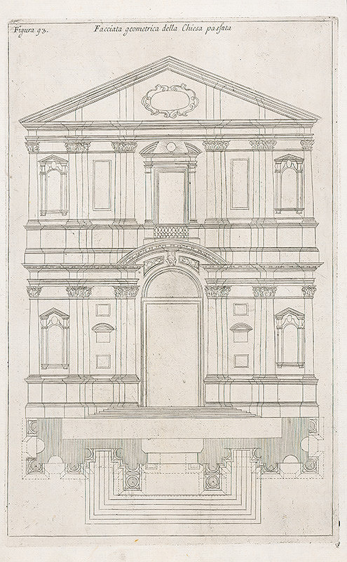 Andrea Pozzo, Giacomo Böemo Komarek – Fig.93. - Geometrická fasáda spomenutého kostola 