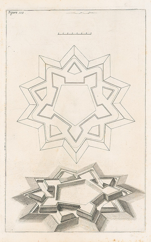 Andrea Pozzo, Giacomo Böemo Komarek – Fig.115. - Pevnosti päťboké 