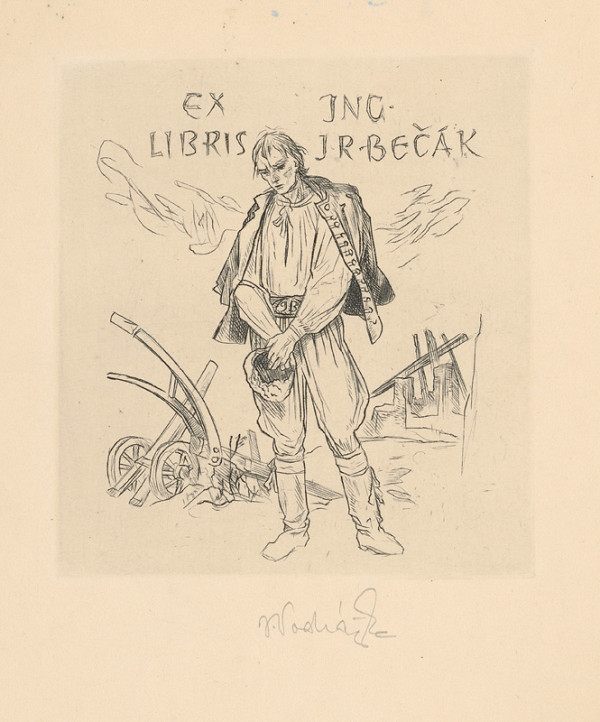 Jaroslav Vodrážka – Ex libris ing.J.R.Bečák 