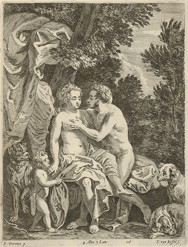 Paolo Veronese, Théodorus van Kessel, David Teniers ml. – Venuša a Adonis  