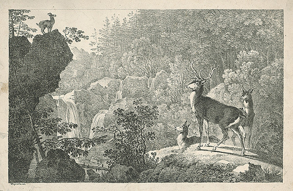 Max Josef Wagenbauer – Natural scenery - Stag and Hind 