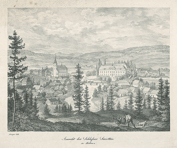 Jan Greger – Pohľad na zámok Světlá nad Sázavou 