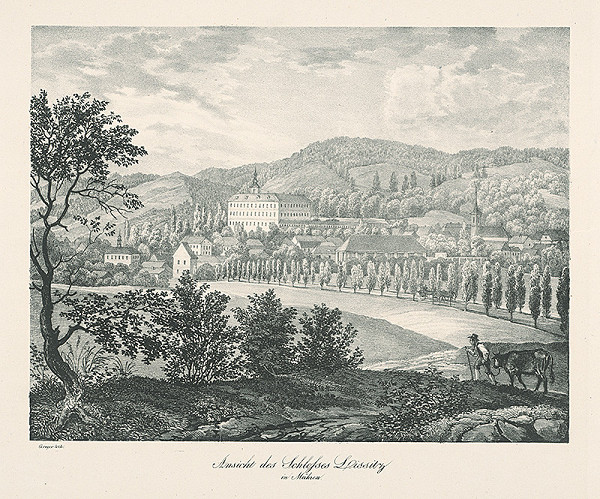 Jan Greger – Pohľad na zámok Lysice na Morave 