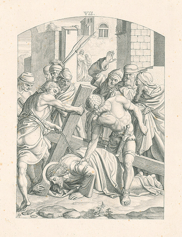 Alois Petrák – Kristus padá pod krížom VII.list z krížovej cesty 