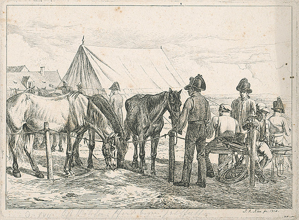 Johann Adam Klein – Scéna z vojenského tábora 