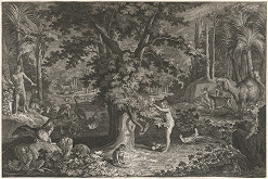 Johann Elias Ridinger – Eva je zo stromu poznania 