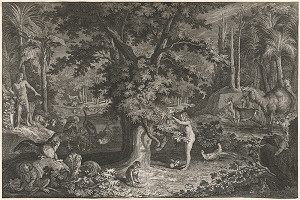 Johann Elias Ridinger – Eva je zo stromu poznania 