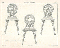 Franz Storno – Vyrezávané stoličky (z cyklu Gewerbe Kunstblatt) 