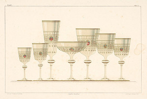 Theophil Edvard‏ von Hansen, Anton Hartinger – Návrhy na poháre (z cyklu Gewerbe Kunstblatt) 