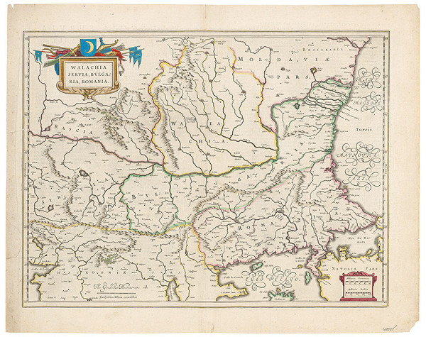 Neznámy grafik – Mapa Valašska, Srbska, Bulharska a Rumunska 