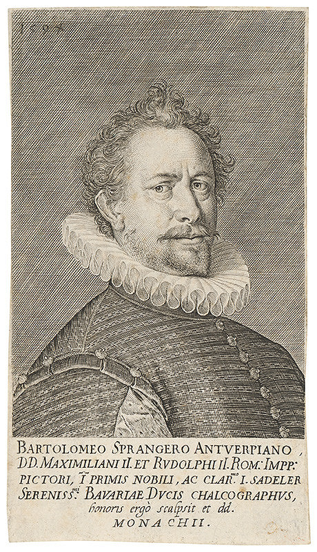 Jan Sadeler I. – Portrét maliara Bartholomea Sprangera  