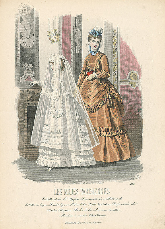 *, Francois Claudius Compte-Calix, Atelier Lacouriere – List z módneho časopisu Les Modes Parisiennes. Šaty pre slávnostnú príležitosť z ateliéru Mon.Gagalina 