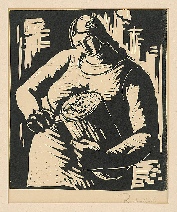 František Reichentál – Krájanie chleba 