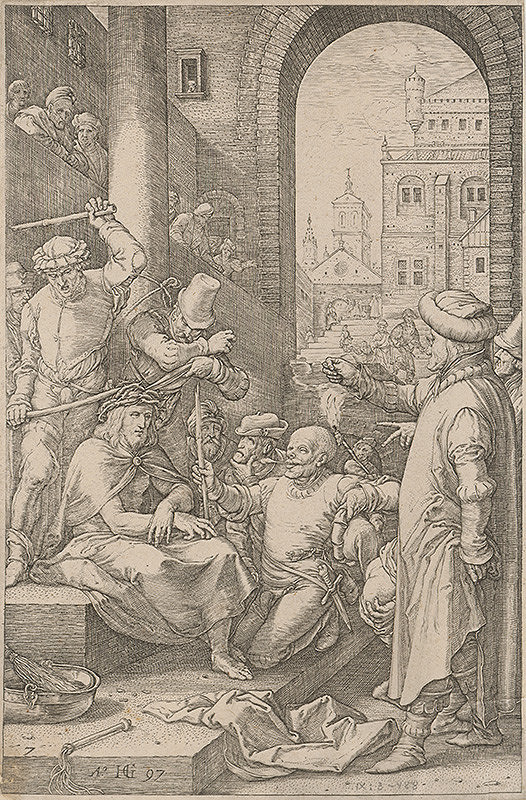 Hendrick Goltzius – Tŕním korunovanie a posmievanie Krista (7)  