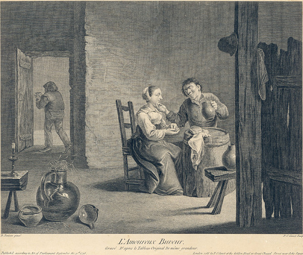 Pierre Charles Canot, David Teniers – Zaľúbený pisár 