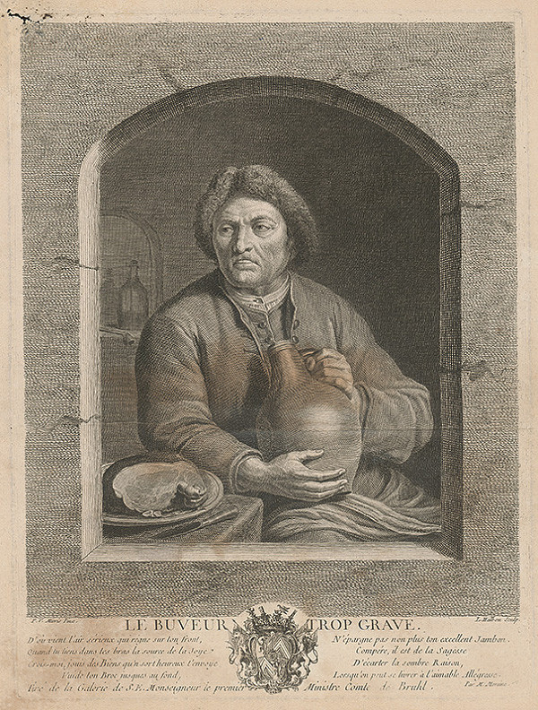 Louis Michel Halbou, Frans van Mieris – Chlap s udeným a džbánom   