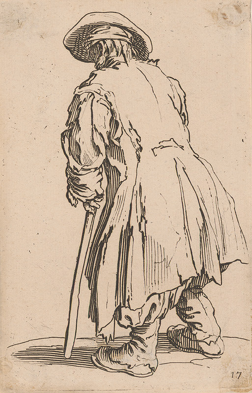 Jacques Callot – Starec s klobúkom a palicou 
