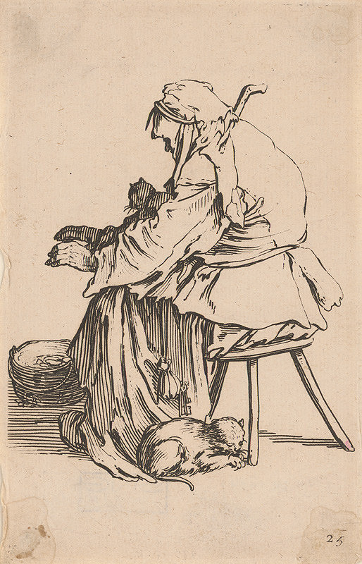 Jacques Callot – Ohrievajúca sa starena 